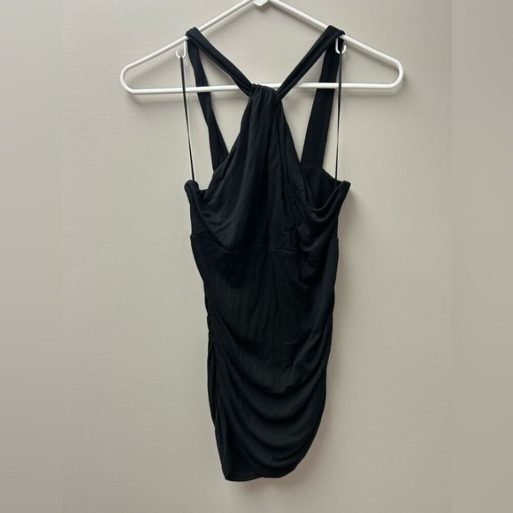 Guess Women’s Black Side Rouched Black Mini Dress